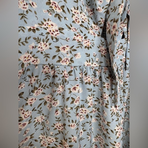 To My Lovers Baby Blue Floral Spaghetti Strap Sun Dress Size Large - Picture 9 of 9